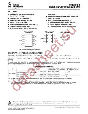 SN74LVC1G10YZPR datasheet  